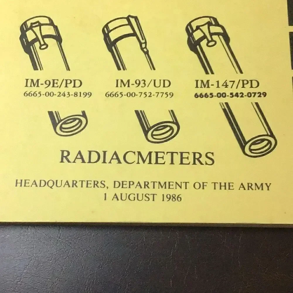 Vintage army operators manual for Radiacmeter